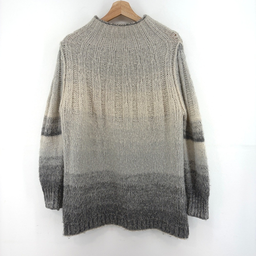 Anthropologie Perri Ombre Alpaca Wool Blend Fuzzy Knit Mock Oversized Sweater XS